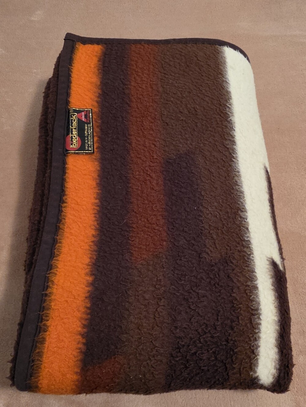 Vintage Biederlack Blanket Geometric Southwestern Reversible Made in W Germany